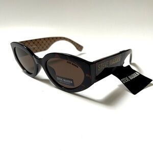 New Original STEVE MADDEN Oval Tortoise Shell Sunglasses Embellished Lattice